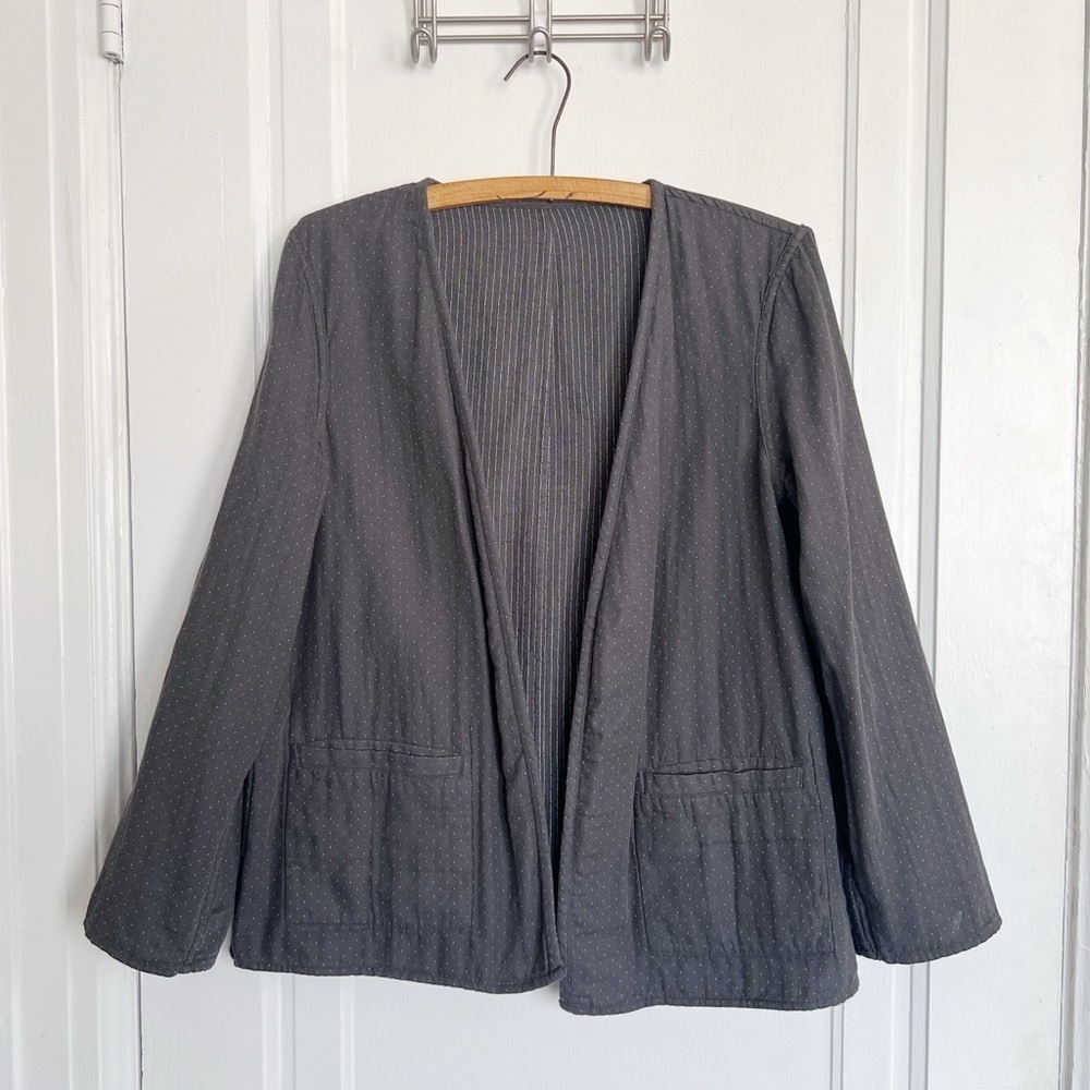 Eileen Fisher • Reversible Organic Cotton Kimono Jacket charcoal grey - Picture 10 of 13